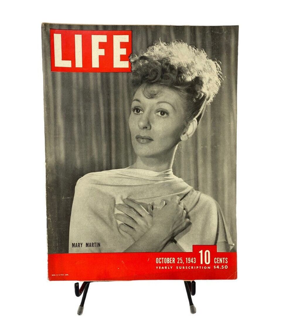 LIFE Magazine October 25 1943 Mary Martin on Cover WWII Vintage Ads Articles